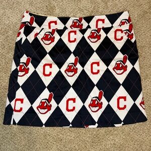 VTG Loudmouth Cleveland Indians Navy and Red Argyle Skort Baseball Sportswear
